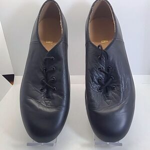 Capezio Tap Shoes Womens SZ 6.5 Black Leather Oxford Professional Dancewear Good